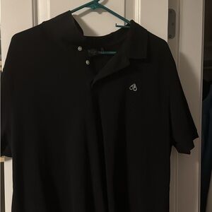 Moose Knuckles Black Polo with Small Contrast Logo
